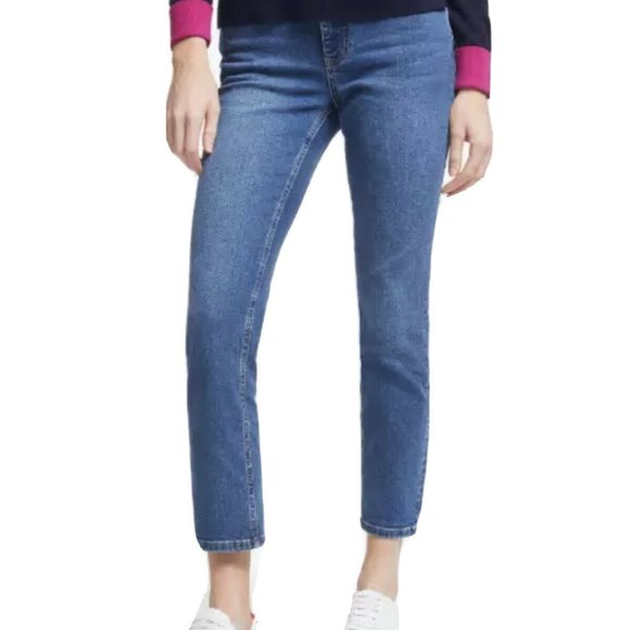 Boden Jeans Straight Leg Jeans Cropped Ankle Denim Medium Wash Size 6R 31.5